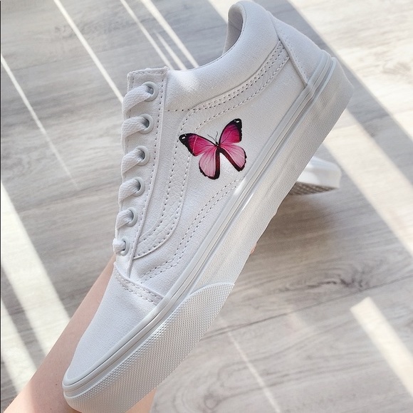 Women vans lace slip on custom butterfly - Picture 3 of 3